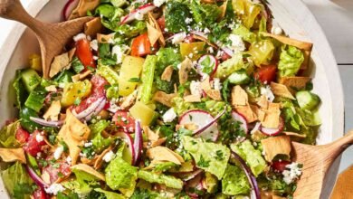 John Kanell’s Heirloom Tomato Fattoush Salad Gets Its Crunch from Store-Bought Pita Chips