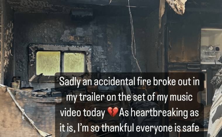 Paris Hilton says she’s ‘thankful’ and ‘safe’ after trailer burns down during music video shoot