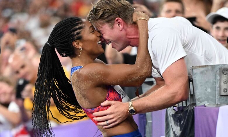 Tara Davis-Woodhall Talks Sweet Viral Moment with Husband After Her Gold: ‘He’s My Biggest Supporter’ (Exclusive)