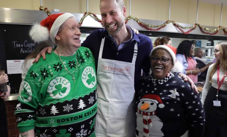 Prince William Spreads Holiday Cheer While Serving Lunch at Homeless Charity in London